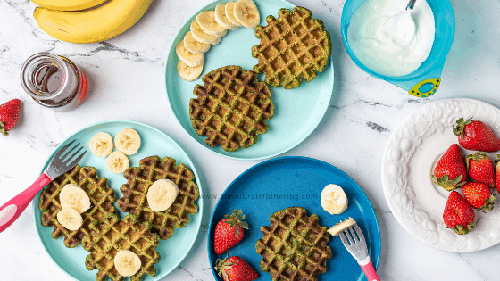 Healthy Spinach Banana Waffles for Toddlers