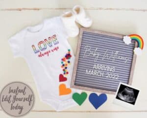 rainbow baby announcement ideas to customize