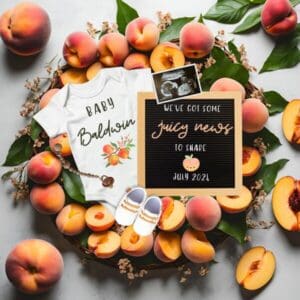 fruit themed pregnancy announcement idea