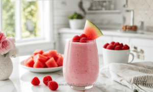 3 Ingredient Toddler Watermelon Smoothie watermelon raspberry smoothie